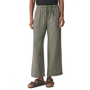 NEW SPLENDID angie crop wide leg pant in soft vintage olive branch